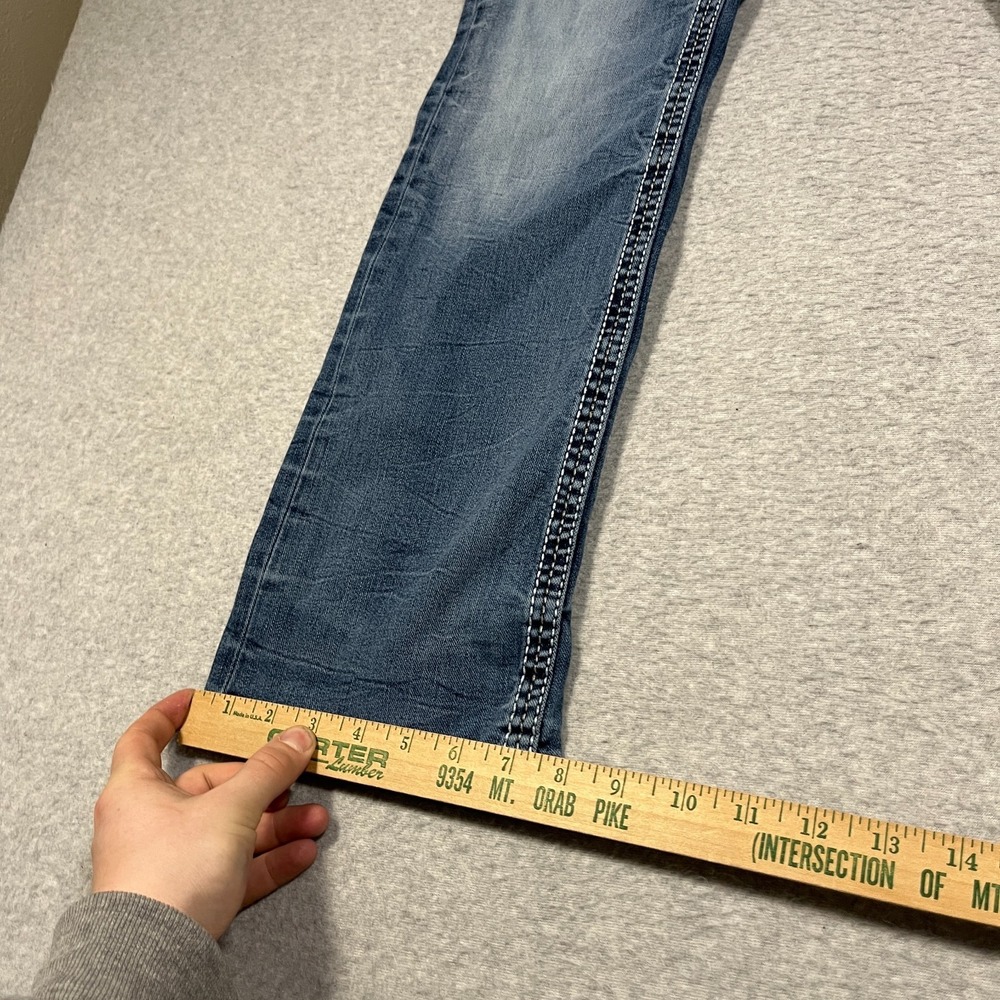 Buckle Black Jeans Mens 30x30 (Fit 30x29) Blue Slim Bootcut Stretch Cowboy Denim - Picture 6 of 13